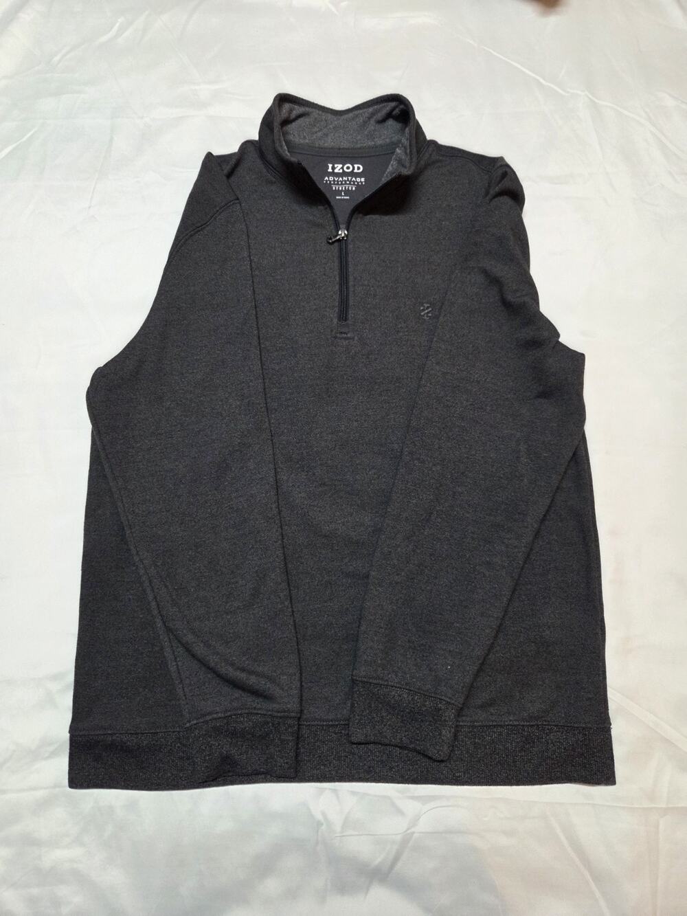 Izod Men's Advantage Performance Stretch Quarter-Zip Sweatshirt Grey, Size L